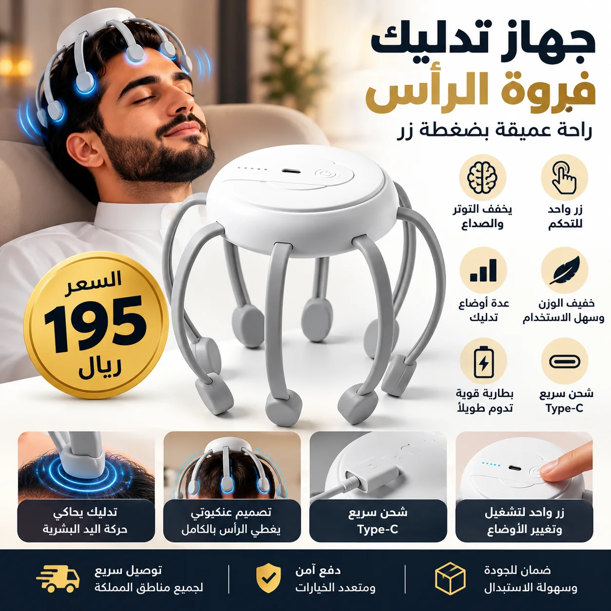 كأن يد تدلك رأسك… لكن بضغطة زر!