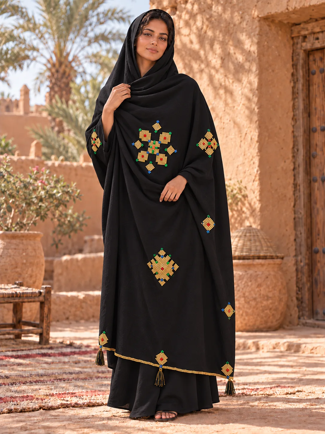 Long Drâa Gonaa Wrap — Black or White