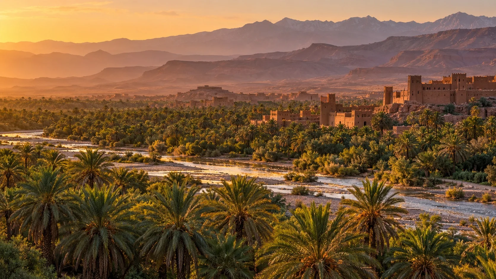 Palm groves of the Drâa Valley in Morocco