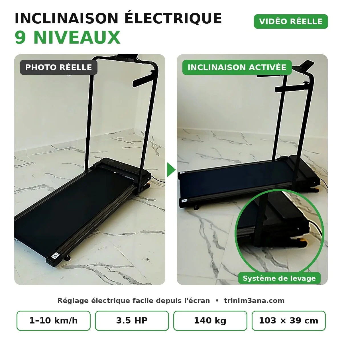 Tapis de course 10Km/H