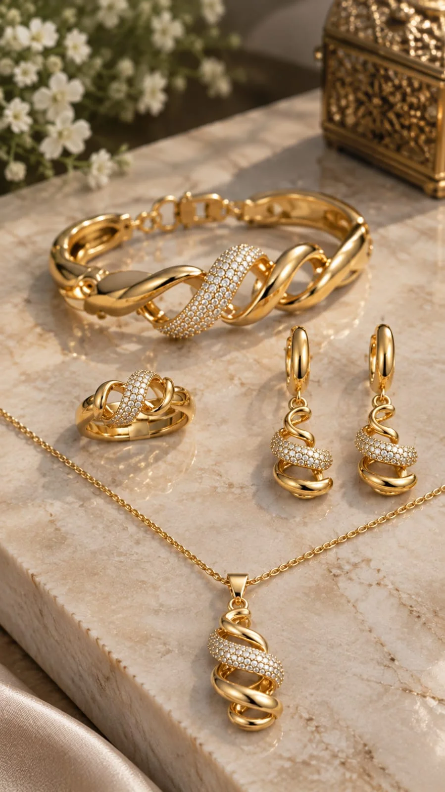 Parure Entrelacs Doré