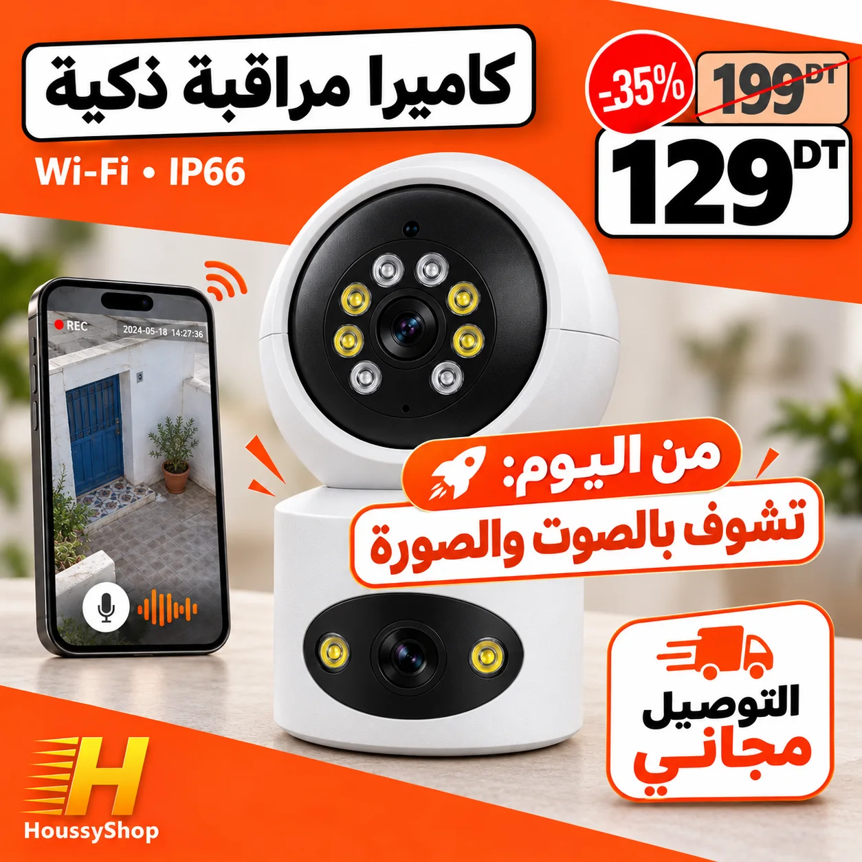 كاميرا مراقبة ذكية 🚀