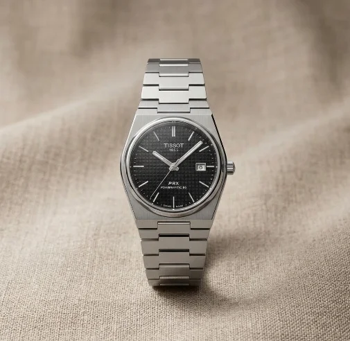 Montre Homme Élégante – Cadran Noir & Acier Inoxydable