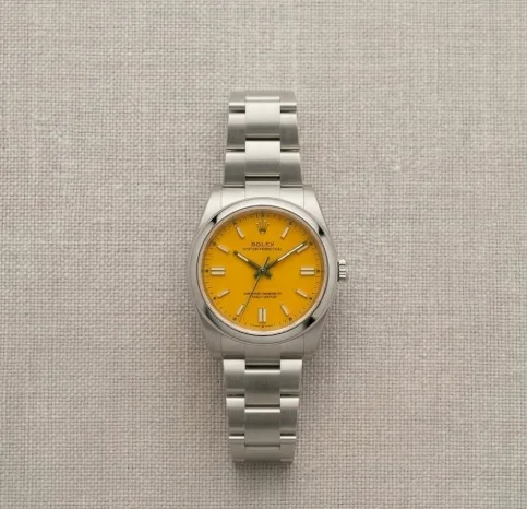Montre Oyster Style Jaune Moutarde
