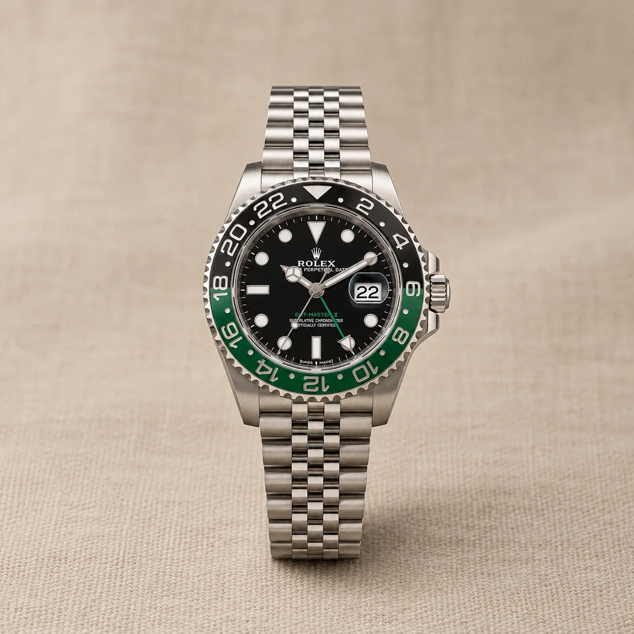 Montre Homme Élégance – Cadran Noir & Lunette Vert Émeraude