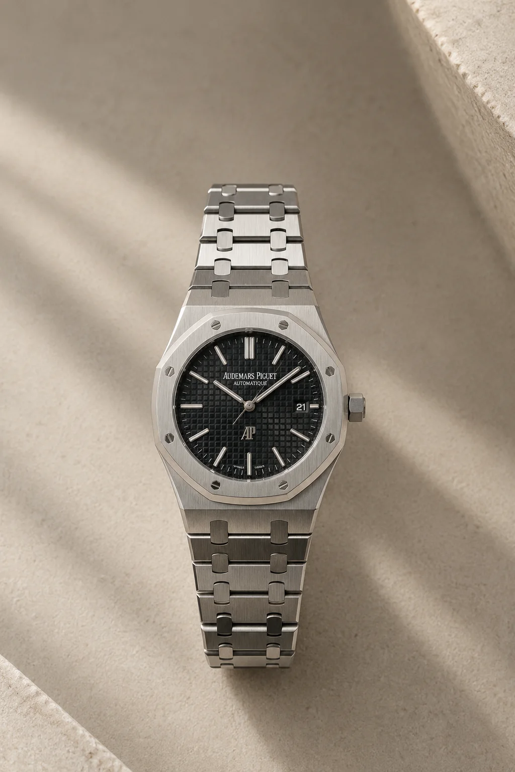 Montre Homme Prestige – Cadran Noir & Bracelet Argenté