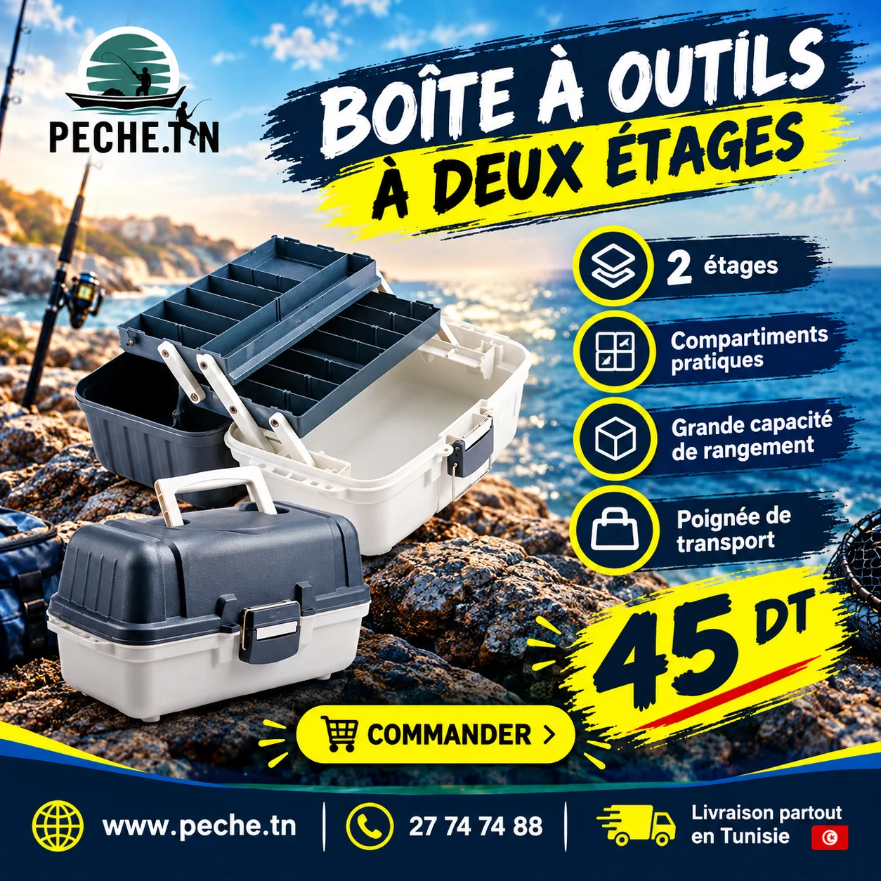 Boîte à outils à deux étages