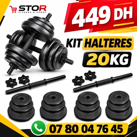 kit d'Haltères 20kg - Tout le Nécessaire pour votre Musculation