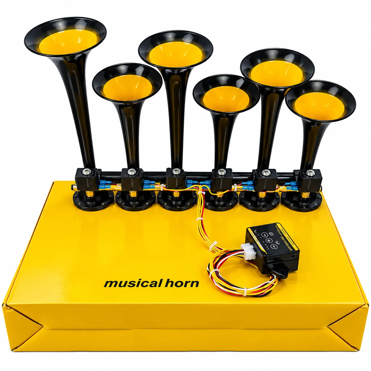 Klaxon pneumatique 36 sons 12-24V pour camions, poids lourds et remorque