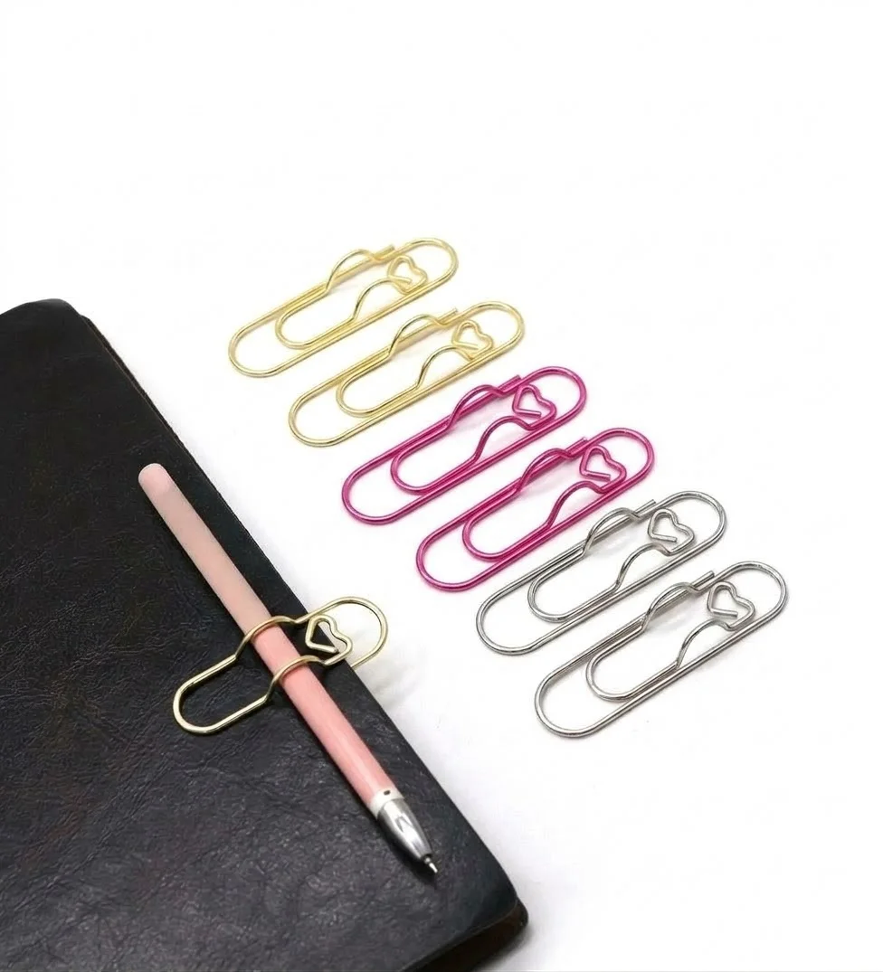 4Pcs Love Pen Clip Multifunctional Notebook Accessory