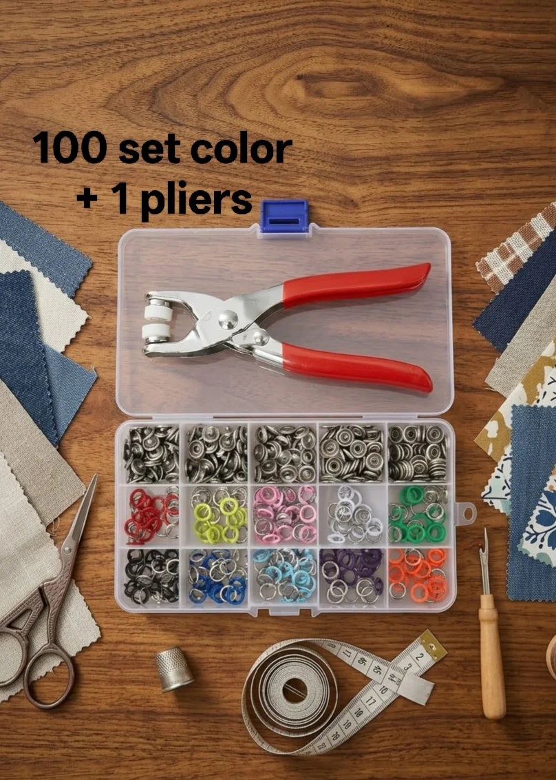 9.5mm Metal Hollow Five-Claw Snap Button Tool Kit
