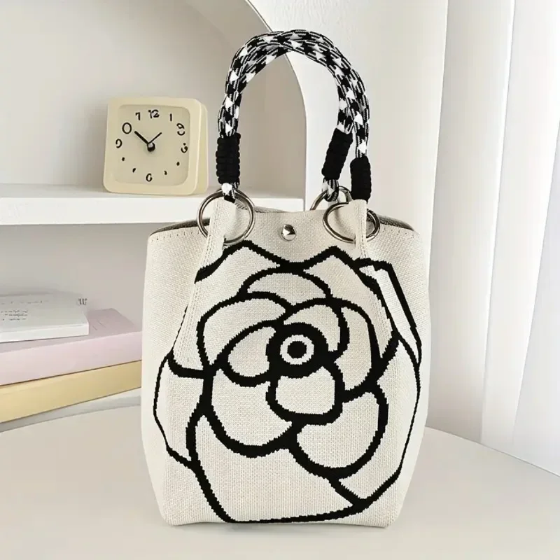 Chic Knitted Tote Handbag