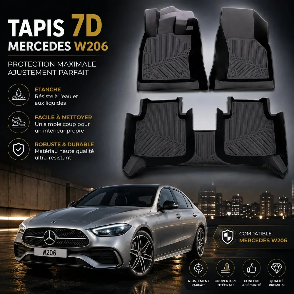 طابي السيارة 7D مفصّل على الموديل (Tapis 7D)