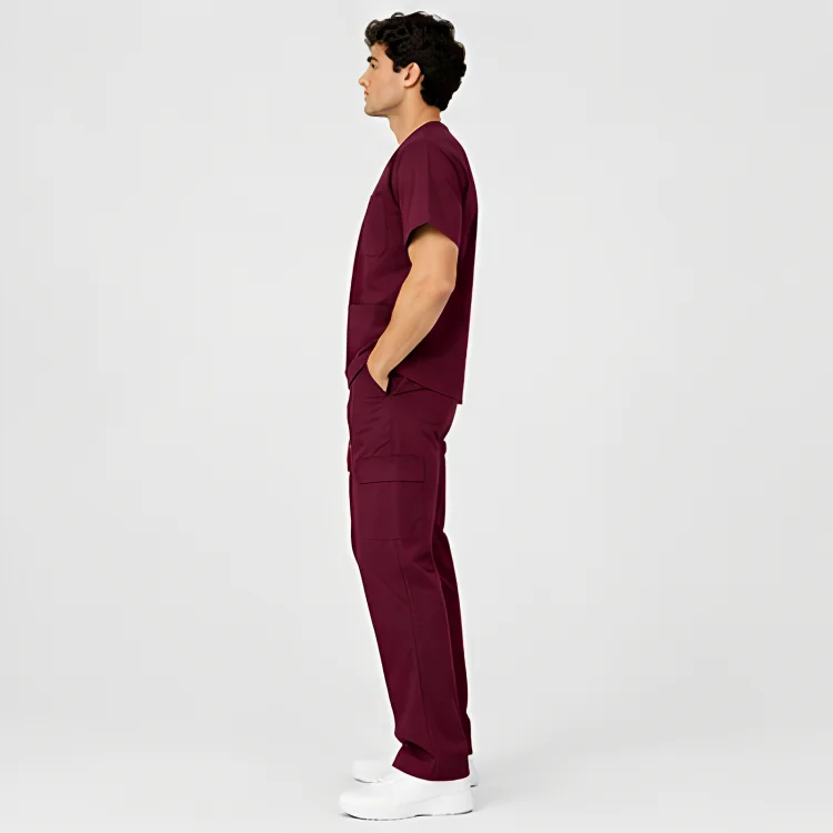 Tenue de Bloc Col V Homme – Bordeaux | Med Ora