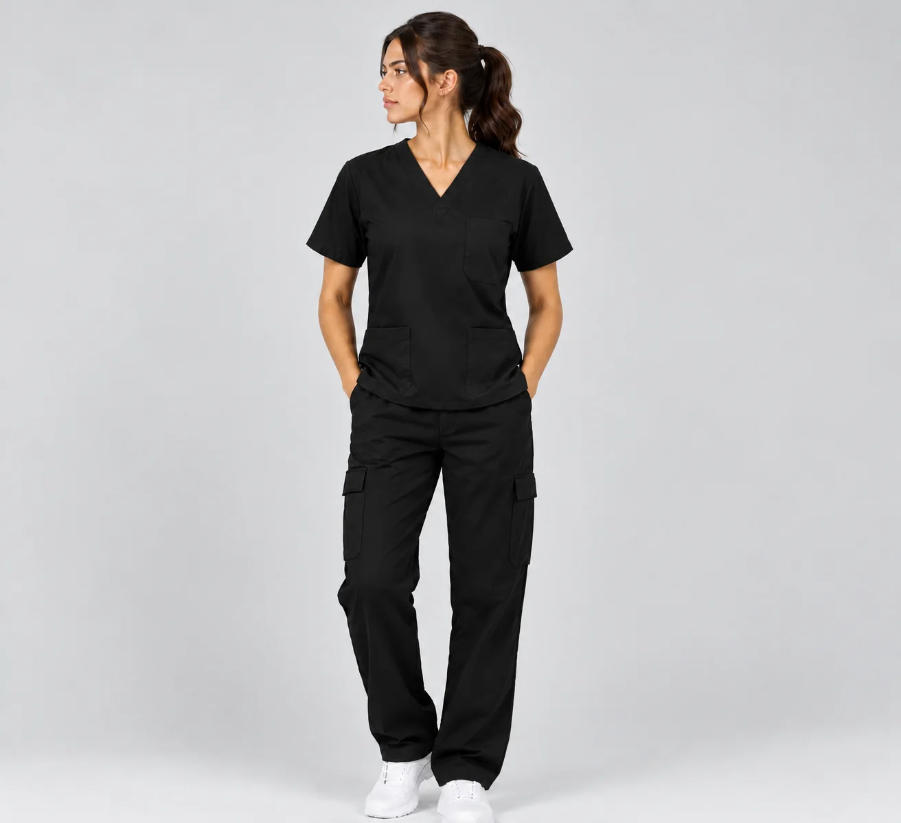 Tenue de Bloc Médicale Femme – Noir | Med Ora