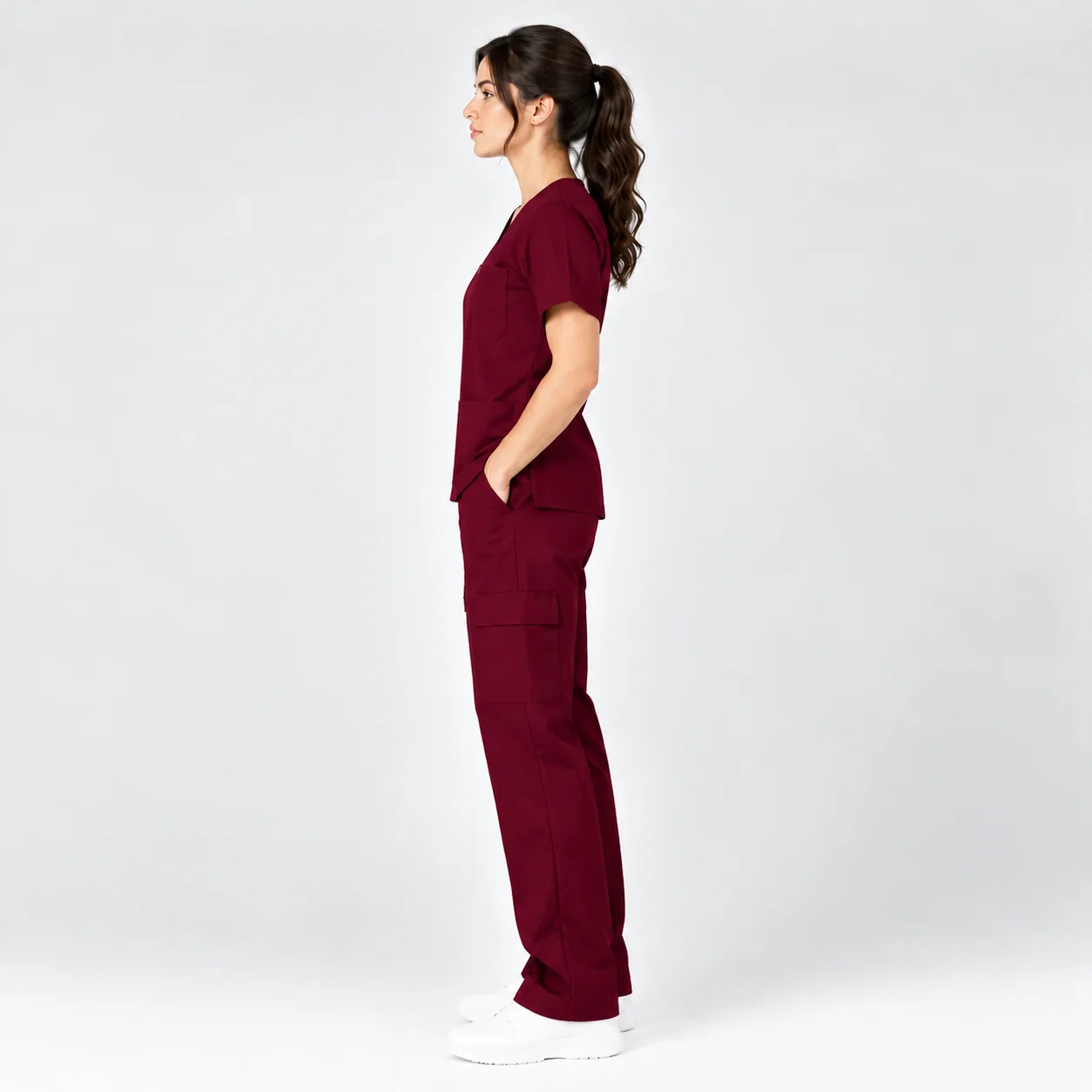 Tenue de Bloc Col V Femme – Bordeaux | Med Ora