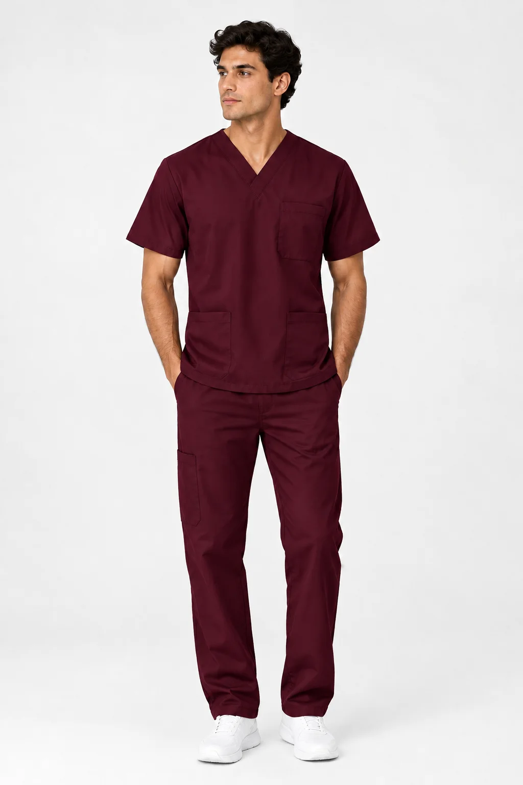 Tenue de Bloc Col V Homme – Bordeaux | Med Ora