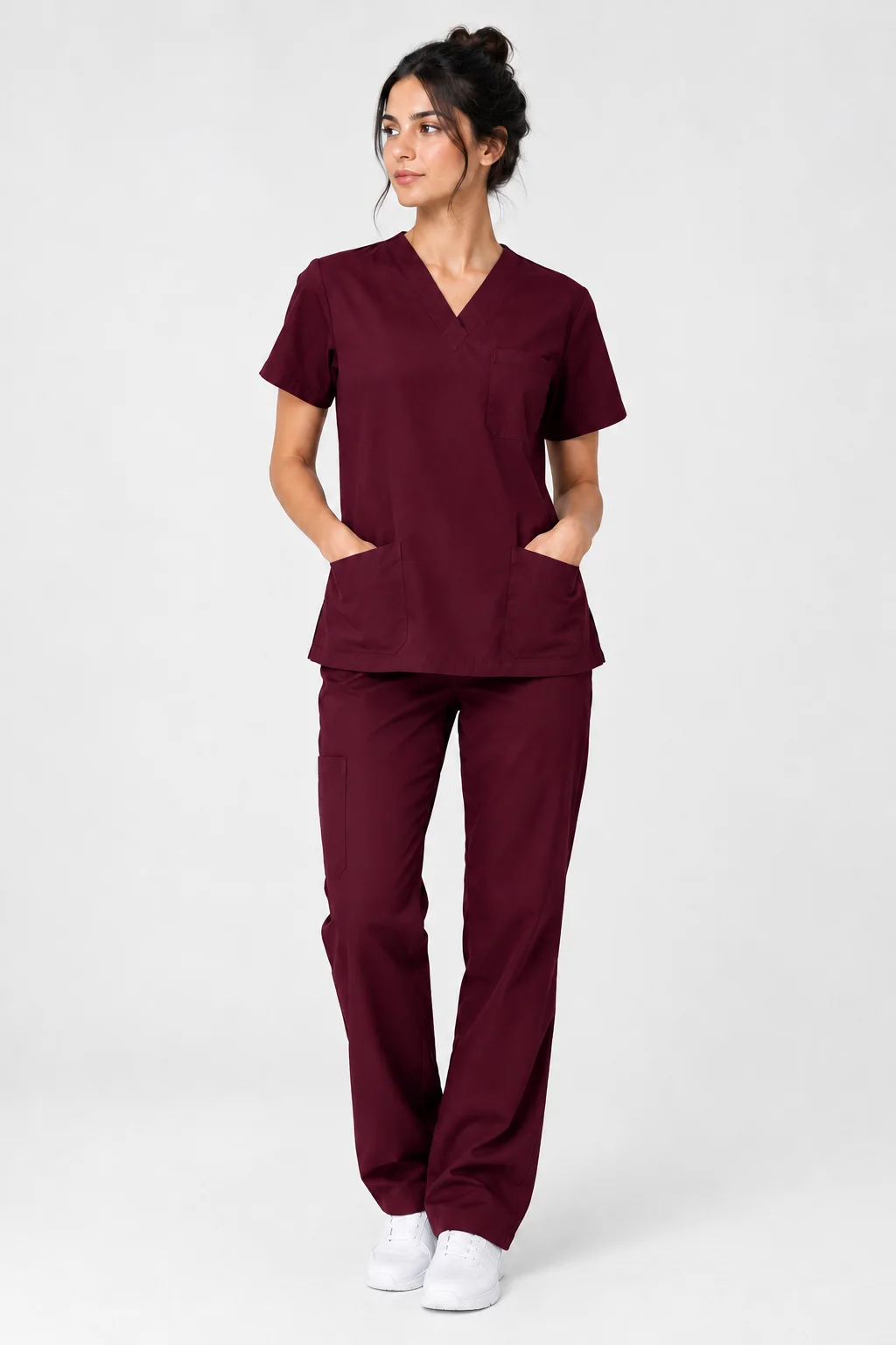 Tenue de Bloc Col V Femme – Bordeaux | Med Ora