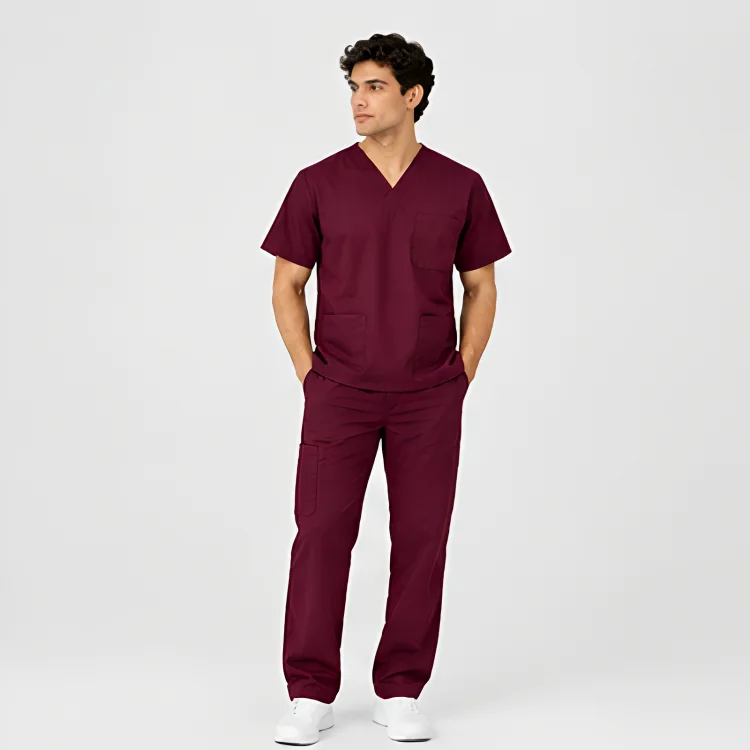 Tenue de Bloc Col V Homme – Bordeaux | Med Ora