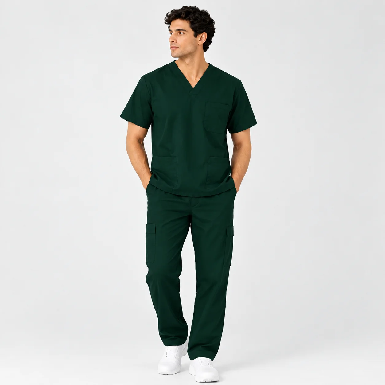 Tenue de Bloc Col V Homme – Vert Royal | Med Ora