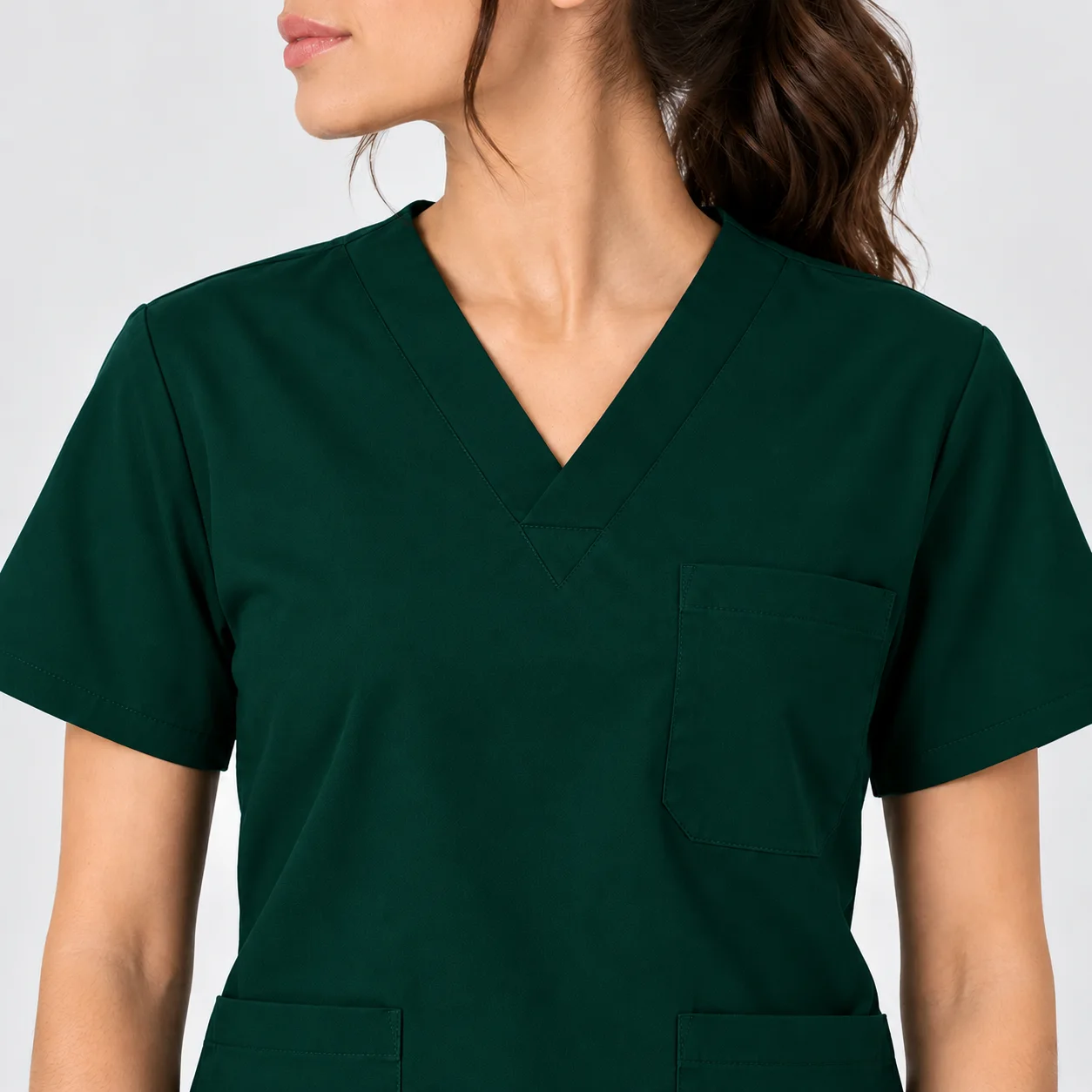 Tenue de Bloc Col V Femme – Vert Royal | Med Ora