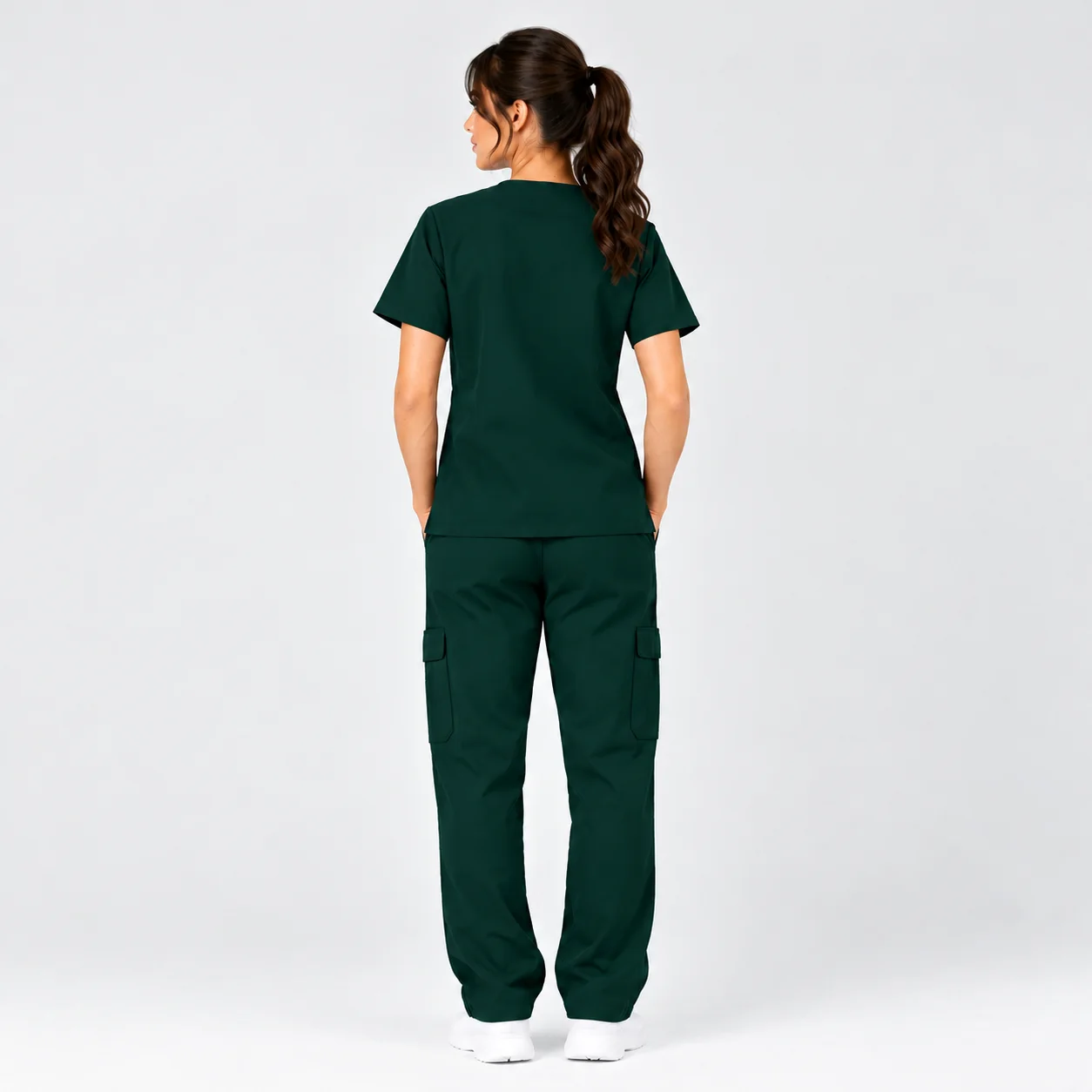 Tenue de Bloc Col V Femme – Vert Royal | Med Ora
