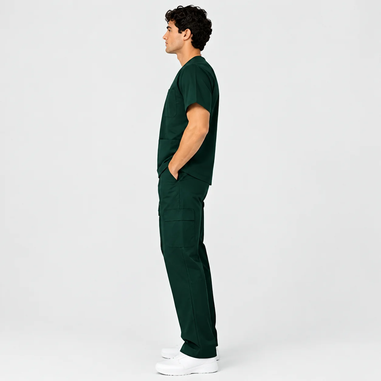 Tenue de Bloc Col V Homme – Vert Royal | Med Ora