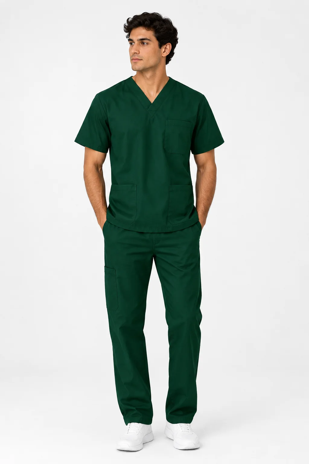 Tenue de Bloc Col V Homme – Vert Royal | Med Ora