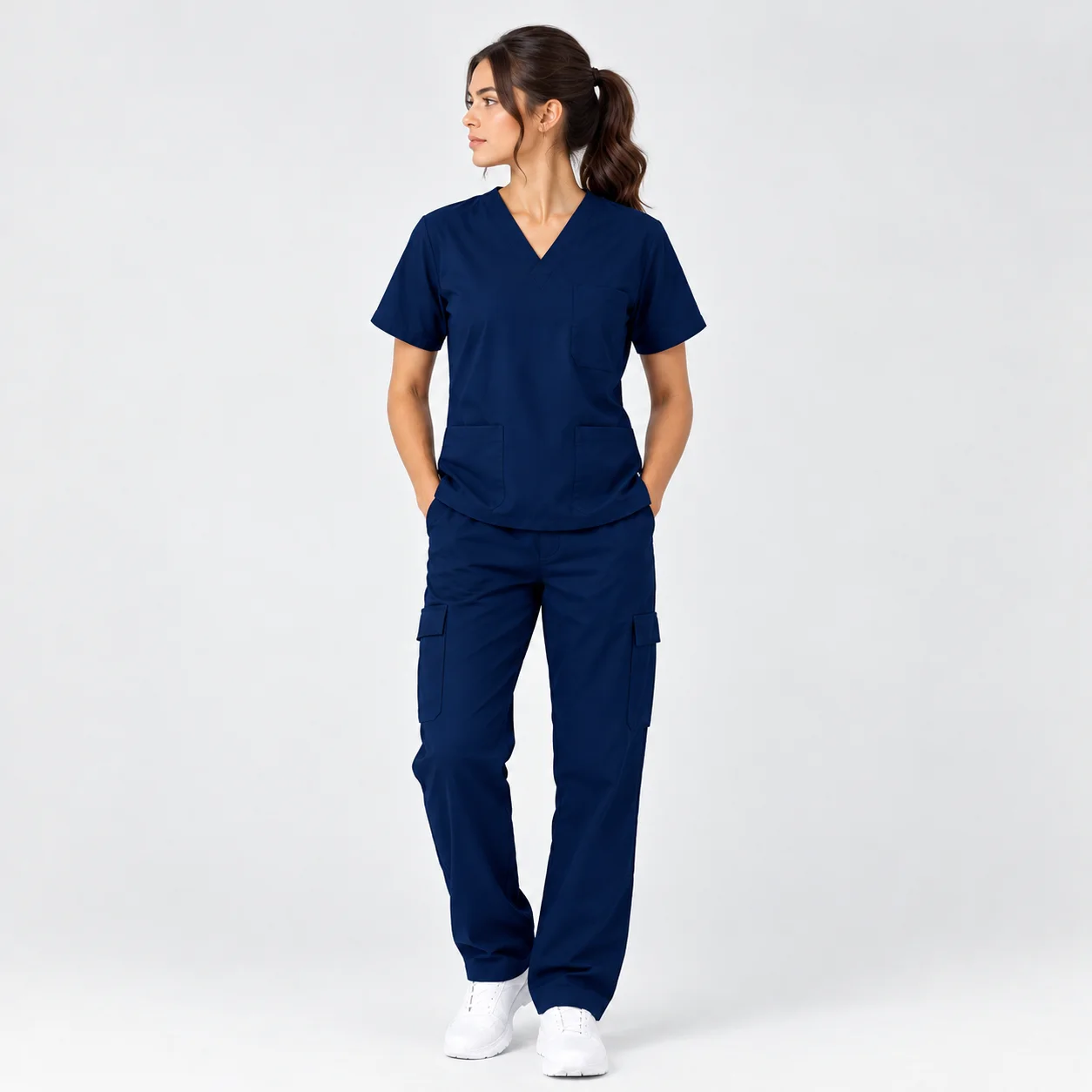 Tenue de Bloc Médicale Femme – Bleu Marine | Med Ora