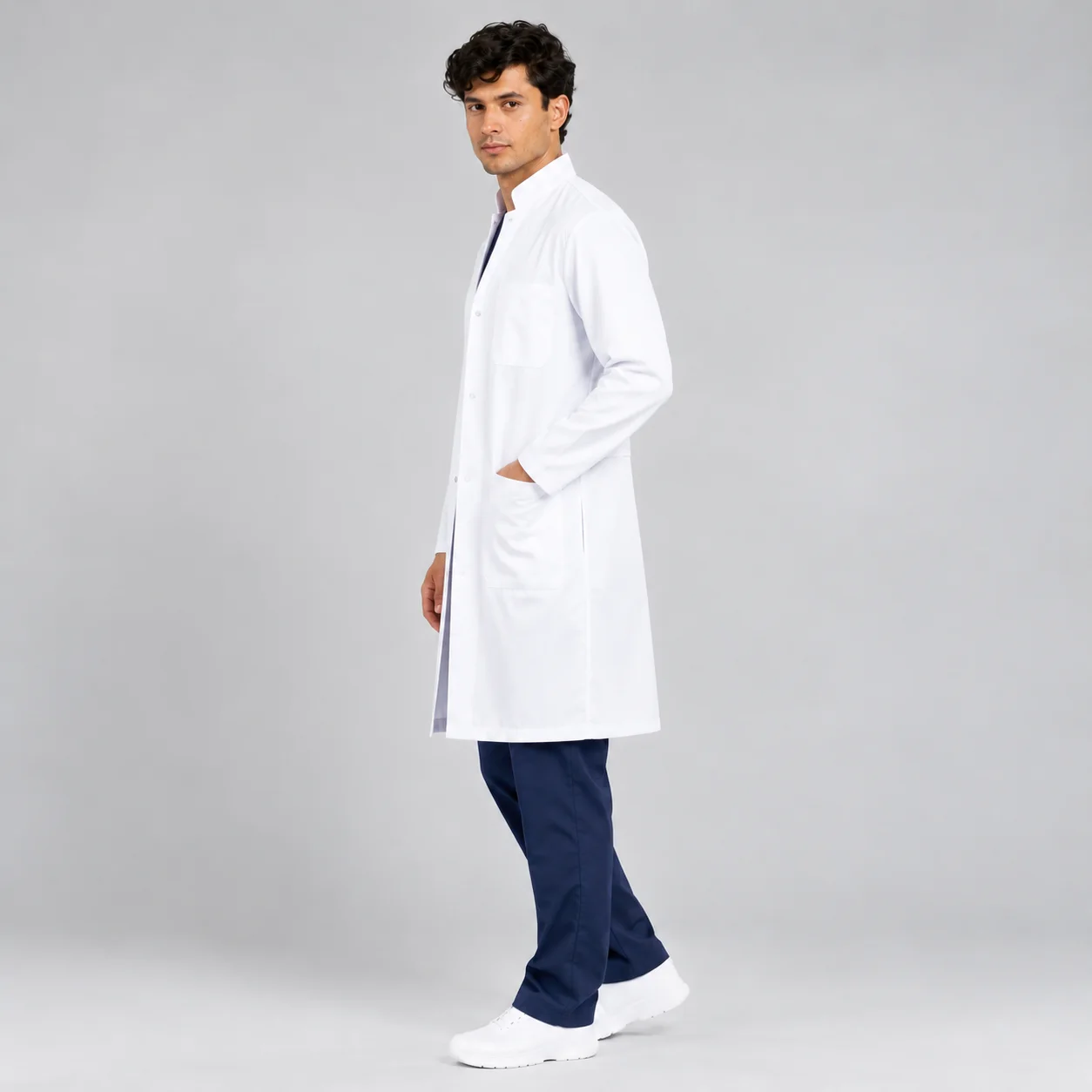 Blouse Manches Longues Col Officier Homme | Med Ora