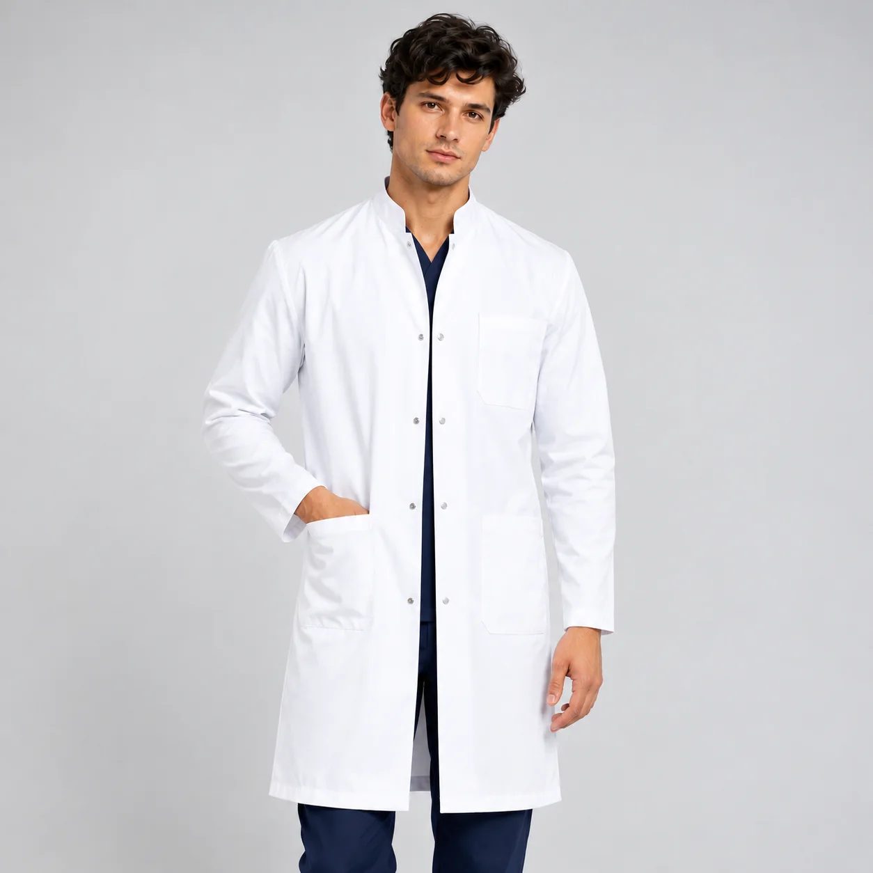 Blouse Manches Longues Col Officier Homme | Med Ora