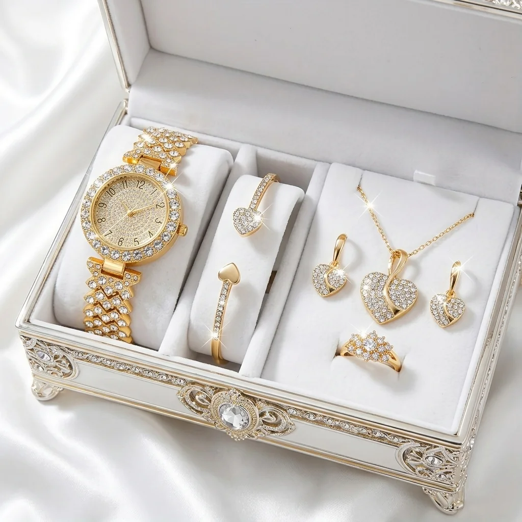 Luxoria™ – Ensemble Montre & Bijoux Dorés Éclat Royal CIV