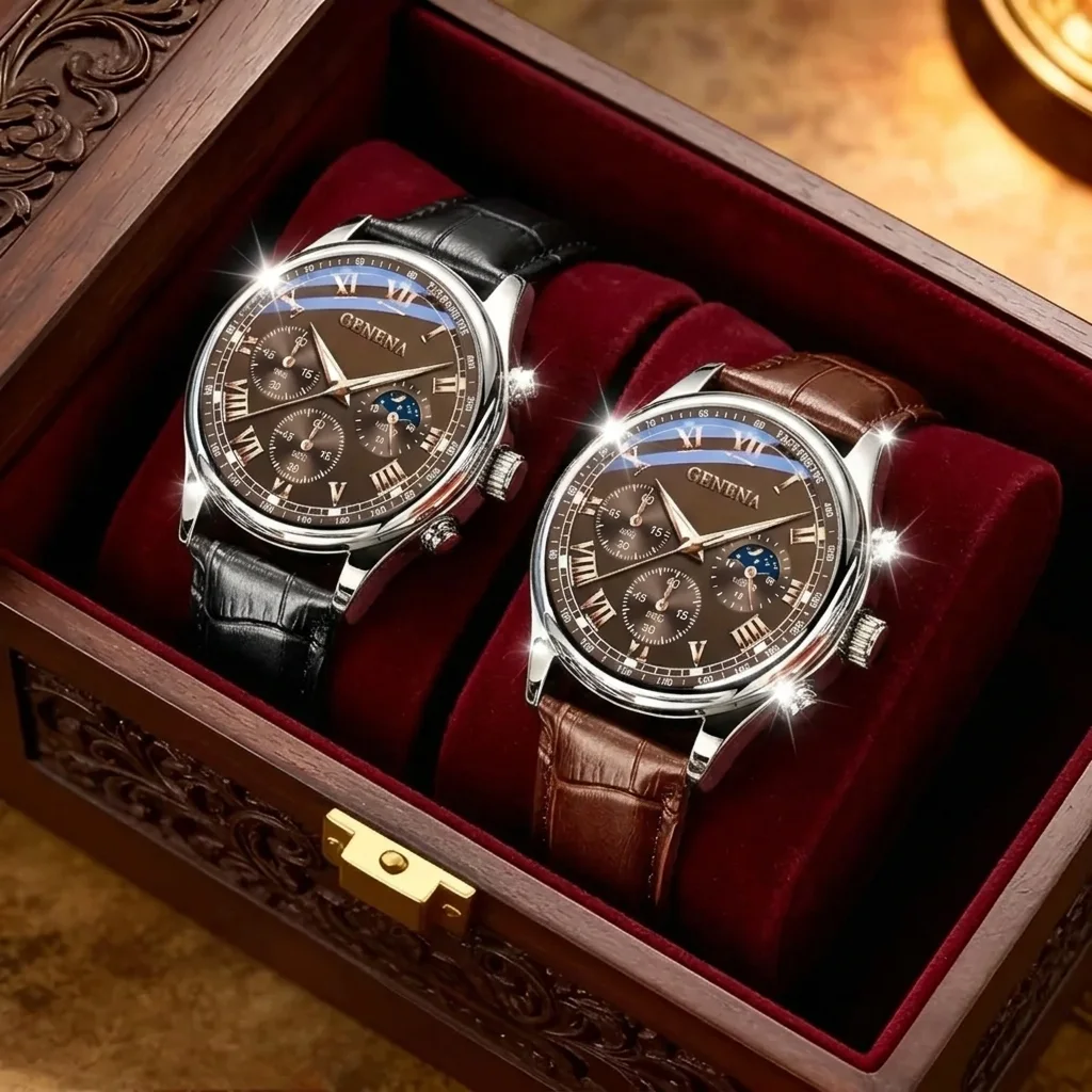 Ensemble de deux Montres Geneva Homme – Luxe et Élégance