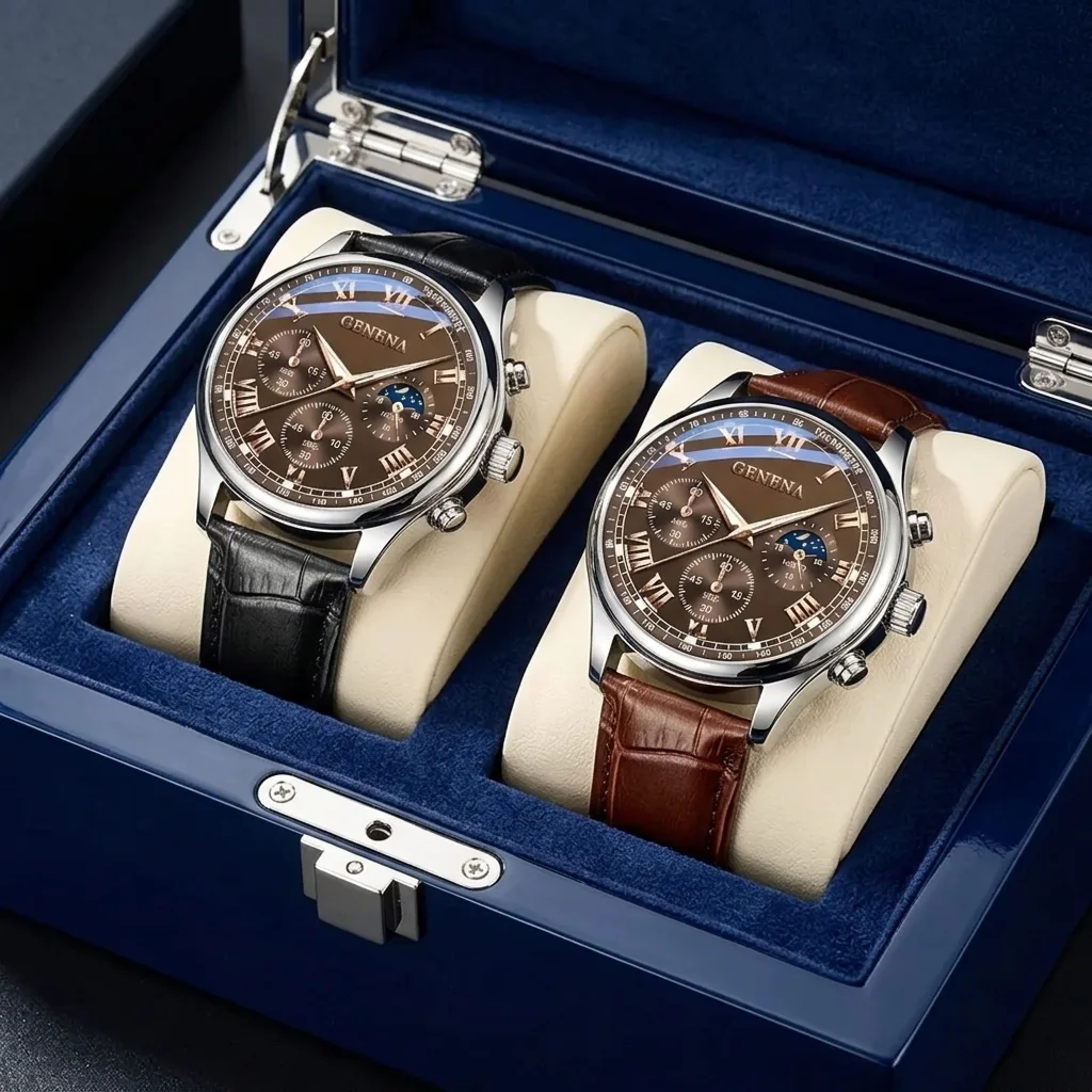 Ensemble de deux Montres Geneva Homme – Luxe et Élégance