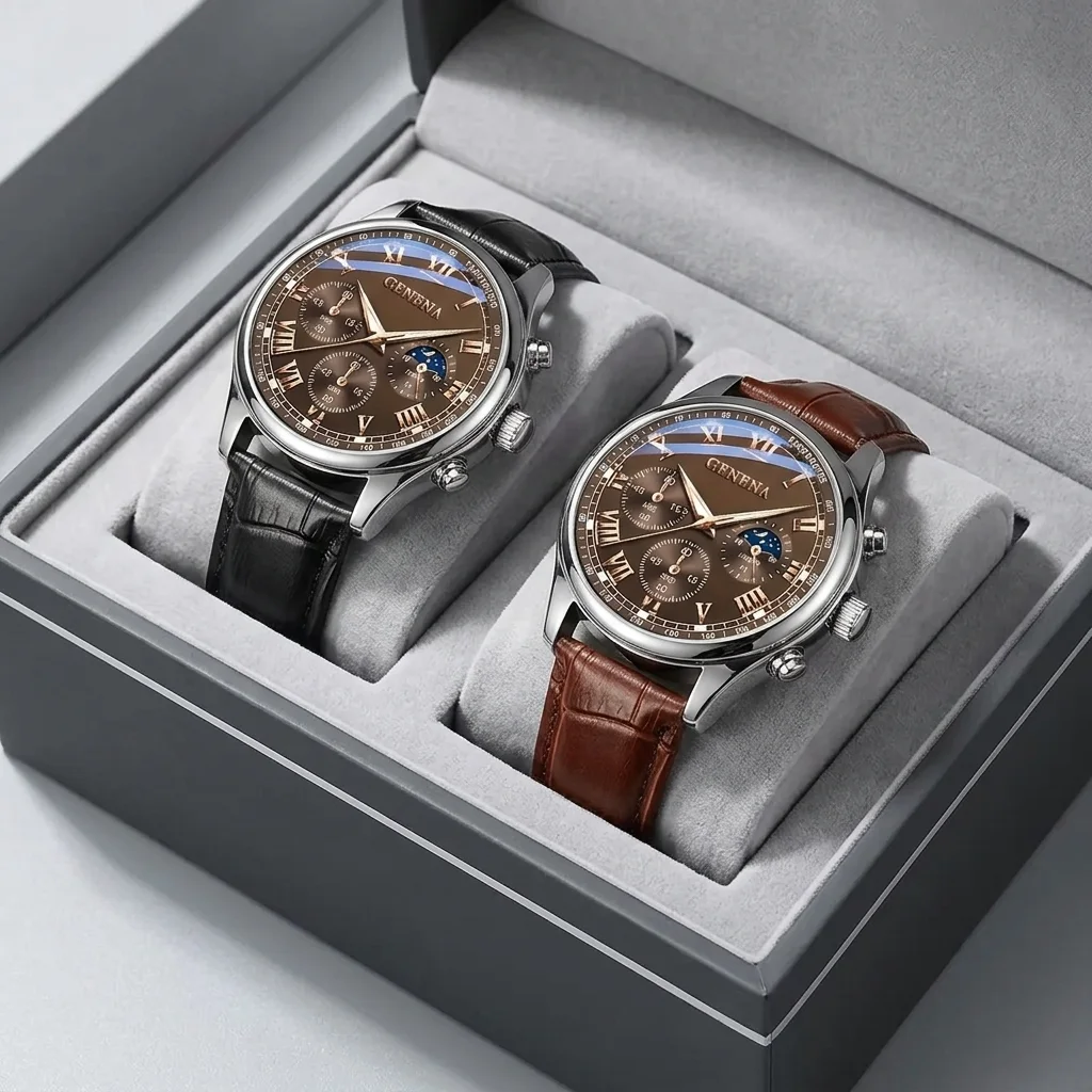 Ensemble de deux Montres Quartz Homme – Luxe et Élégance GB