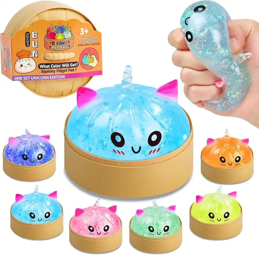 Squishy Licorne Pailleté Anti-Stress – (couleur aléatoire)