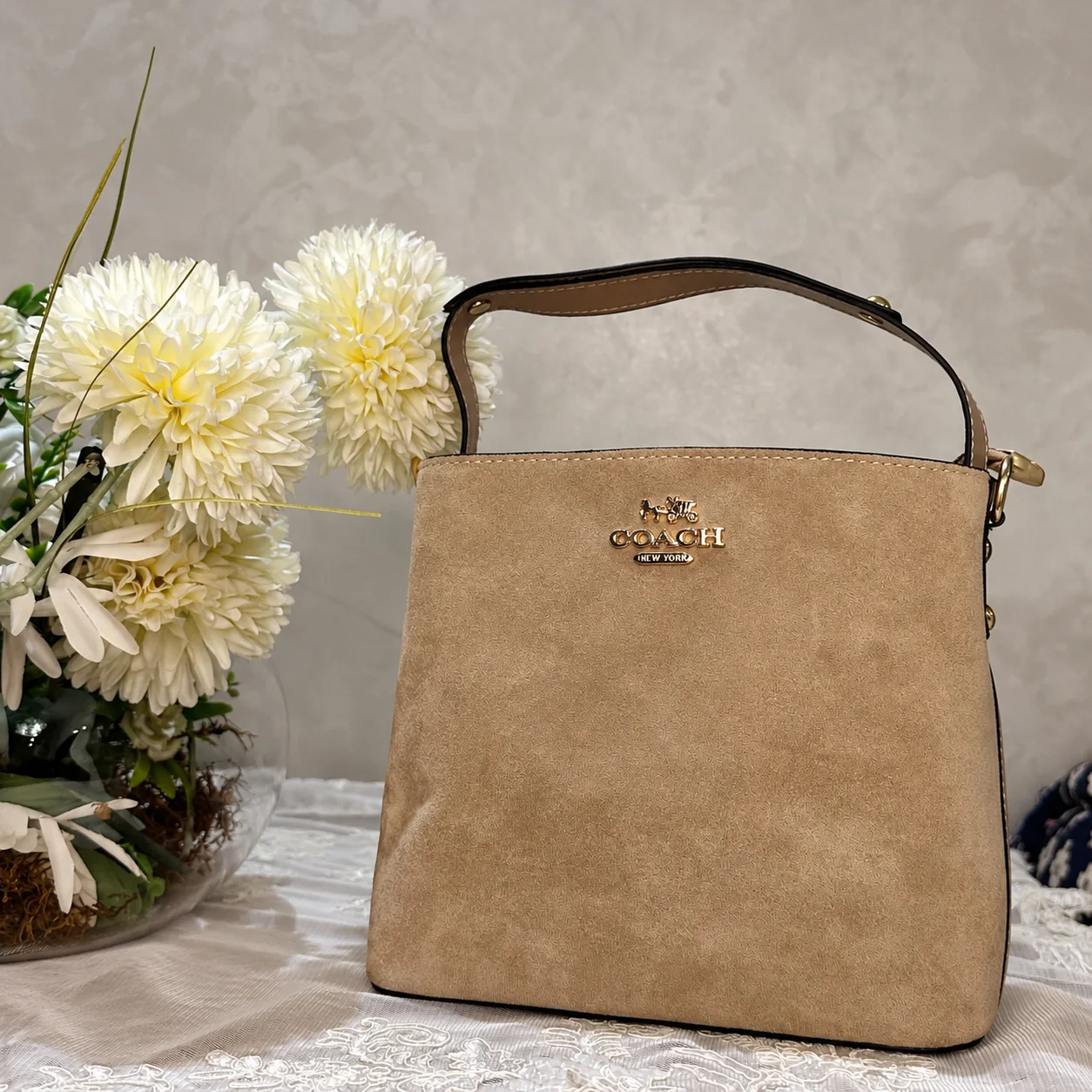 Sac Coach Seau Mollie En Daim Avec bandoulière Sans Boite