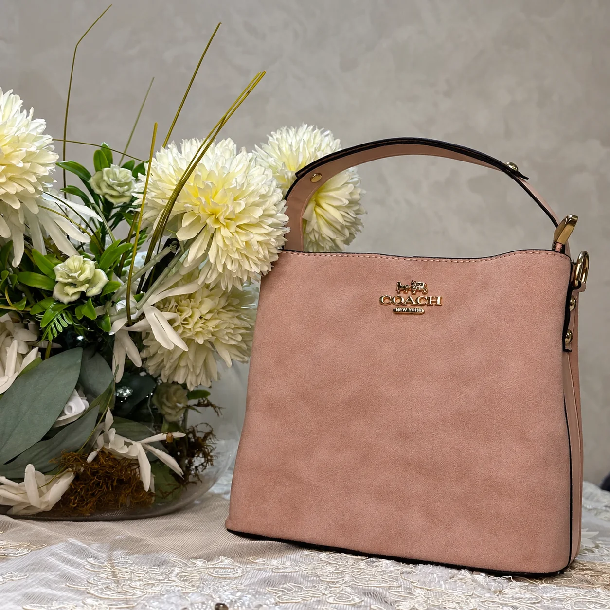 Sac Coach Seau Mollie En Daim Avec bandoulière Sans Boite