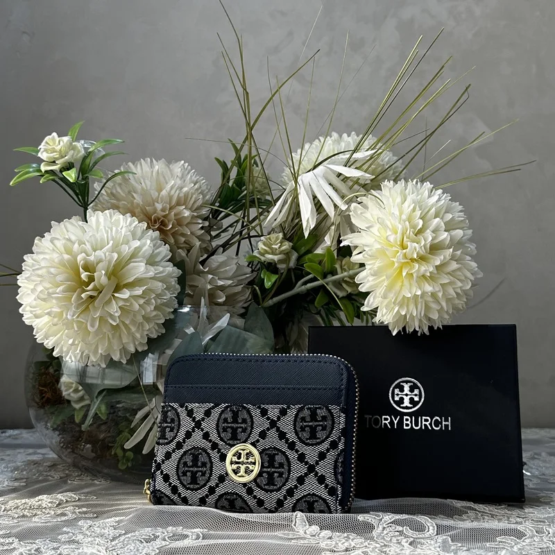 Portefeuille Tory Burch T monogrammé avec fermeture zippé