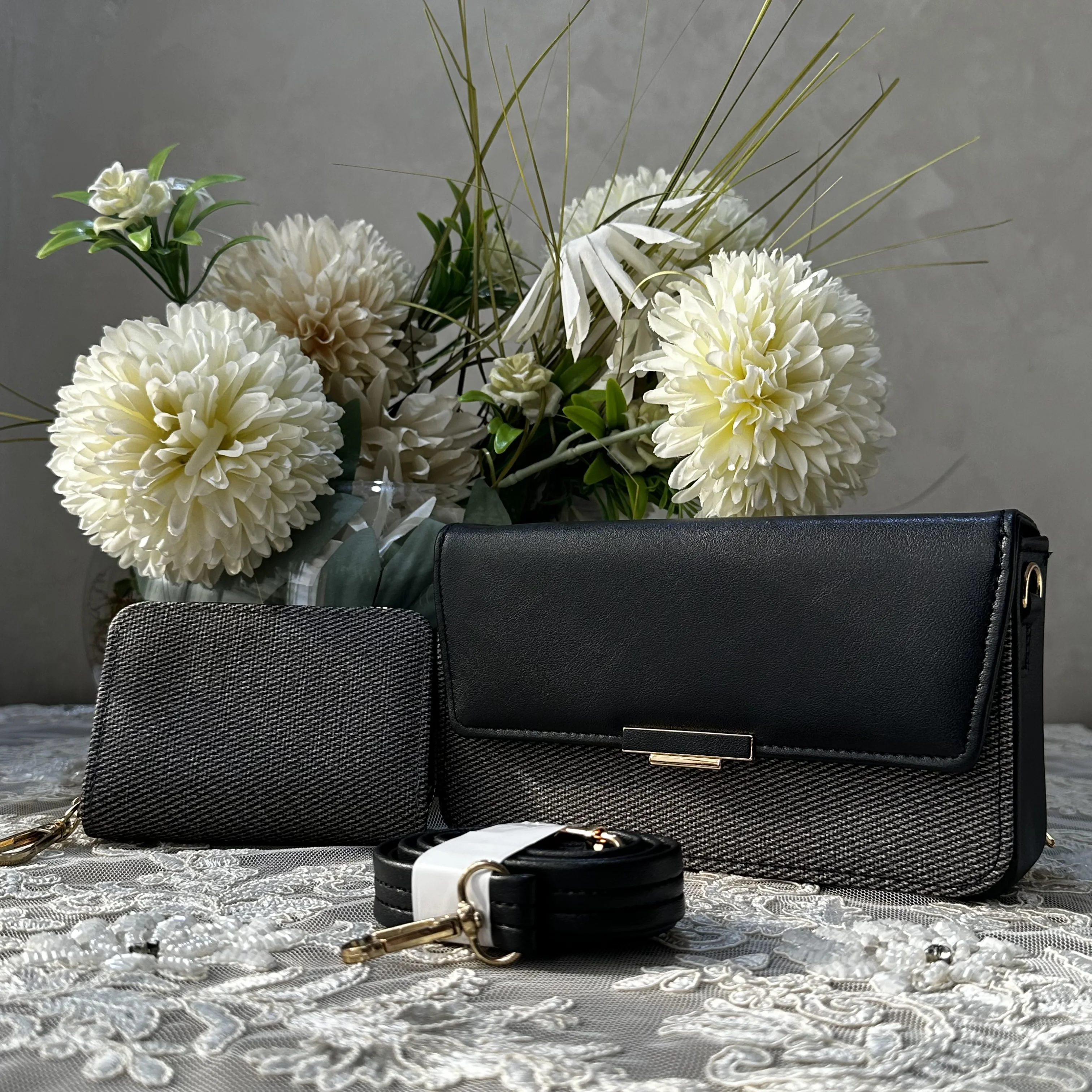 Sac à main simple avec Bandoulière + Porfetefeuille Assortis