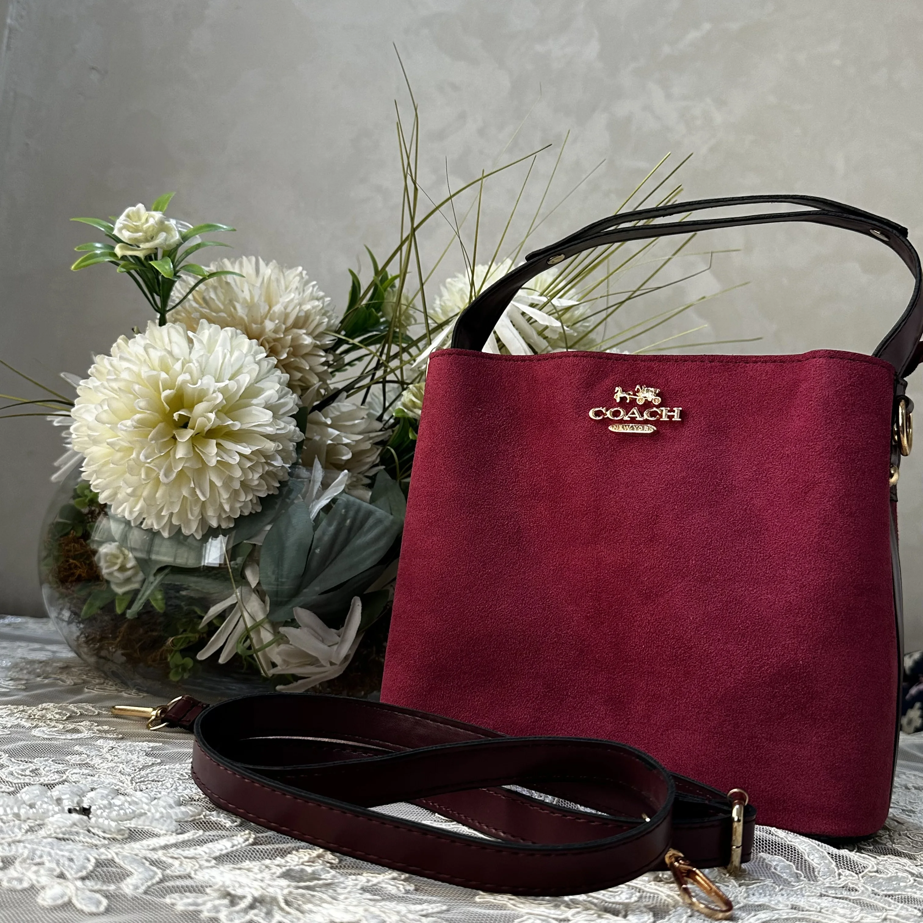 Sac Coach Seau Mollie En Daim Avec bandoulière Sans Boite