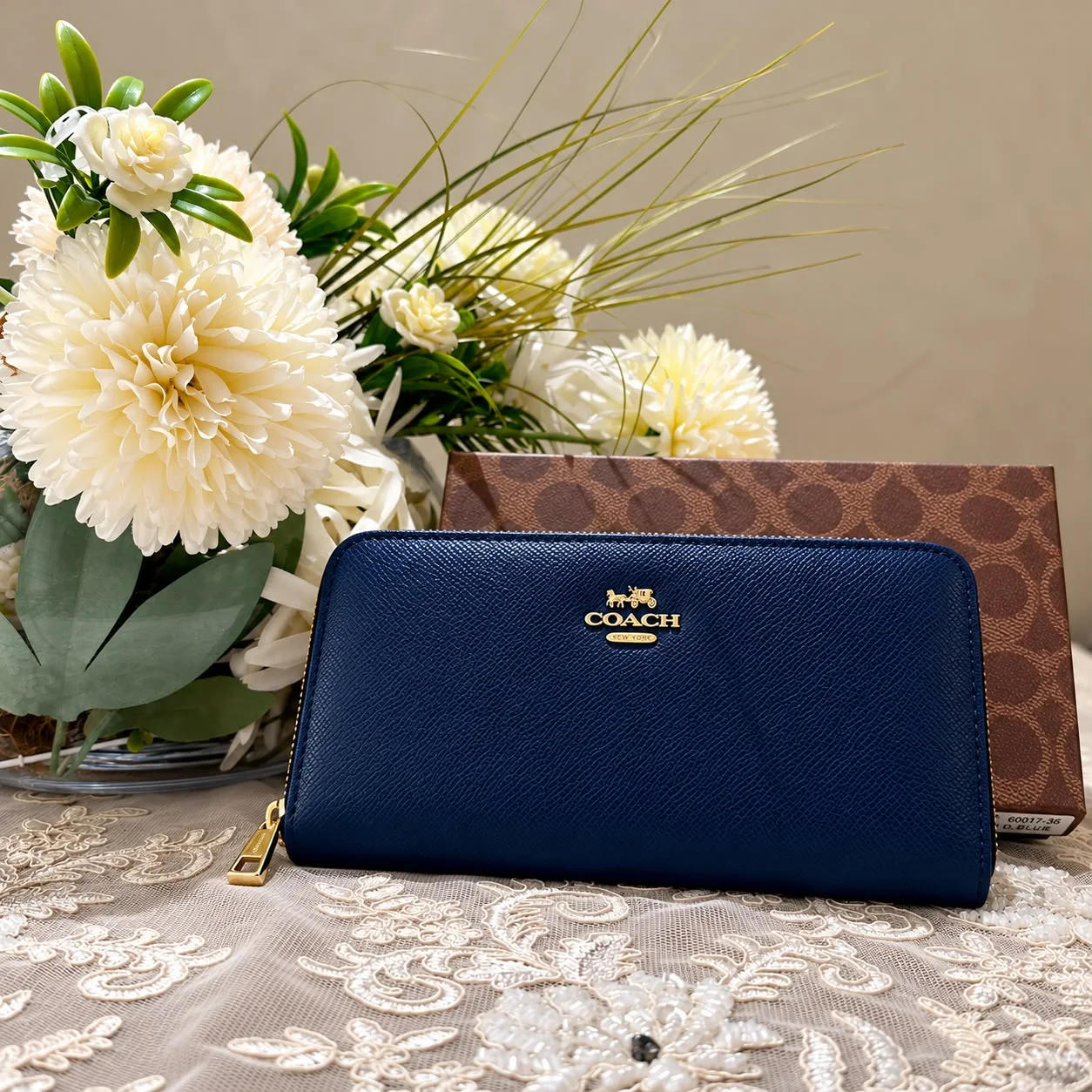 Portefeuille Grand Coach Avec Fermeture zippé