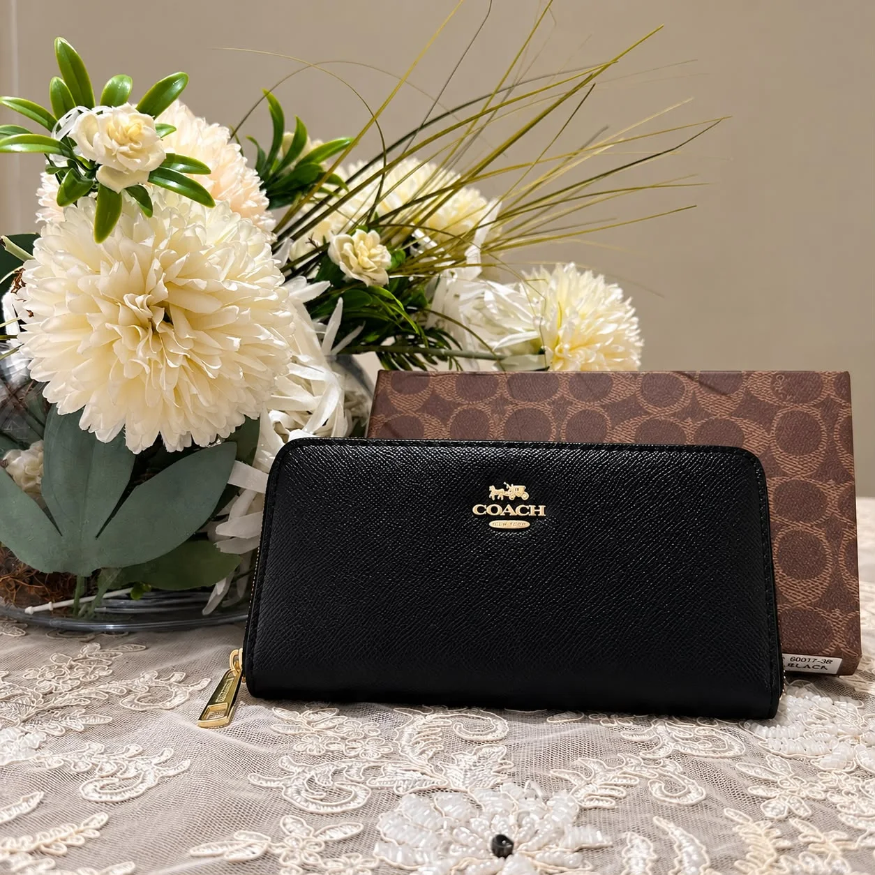 Portefeuille Grand Coach Avec Fermeture zippé