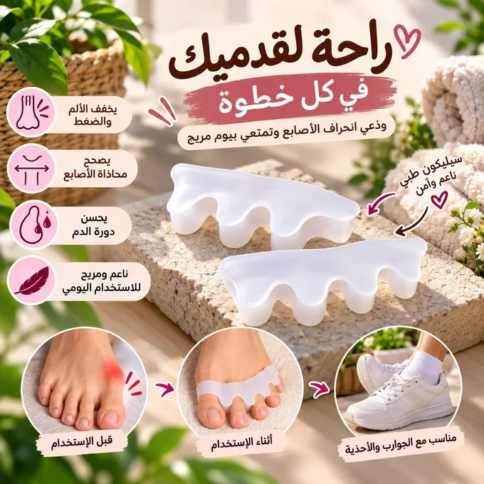 فاصل ومصحح أصابع القدم – راحة ودعم في حياتك اليومية