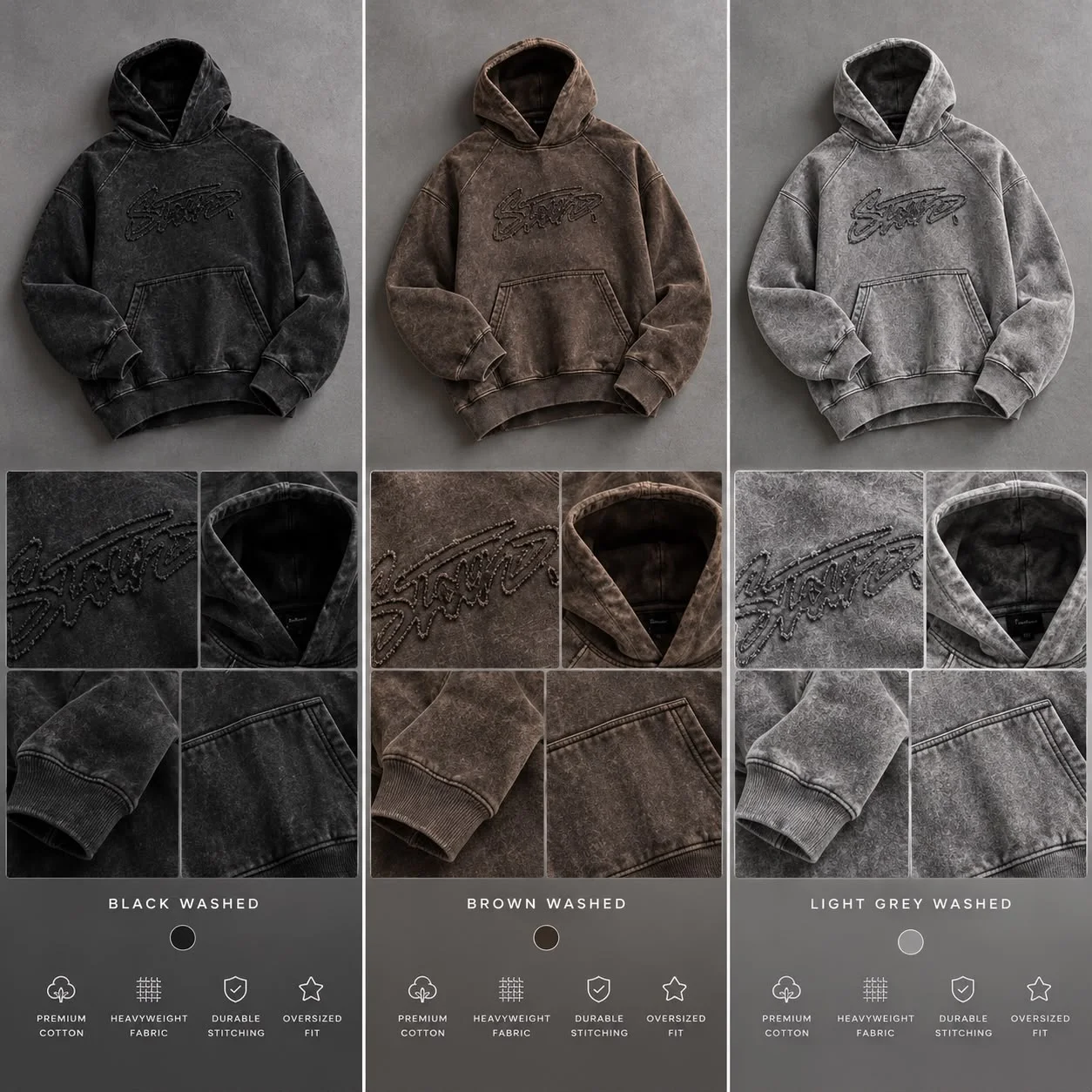 Vintage STWD Oversized Hoodie – 380 GSM