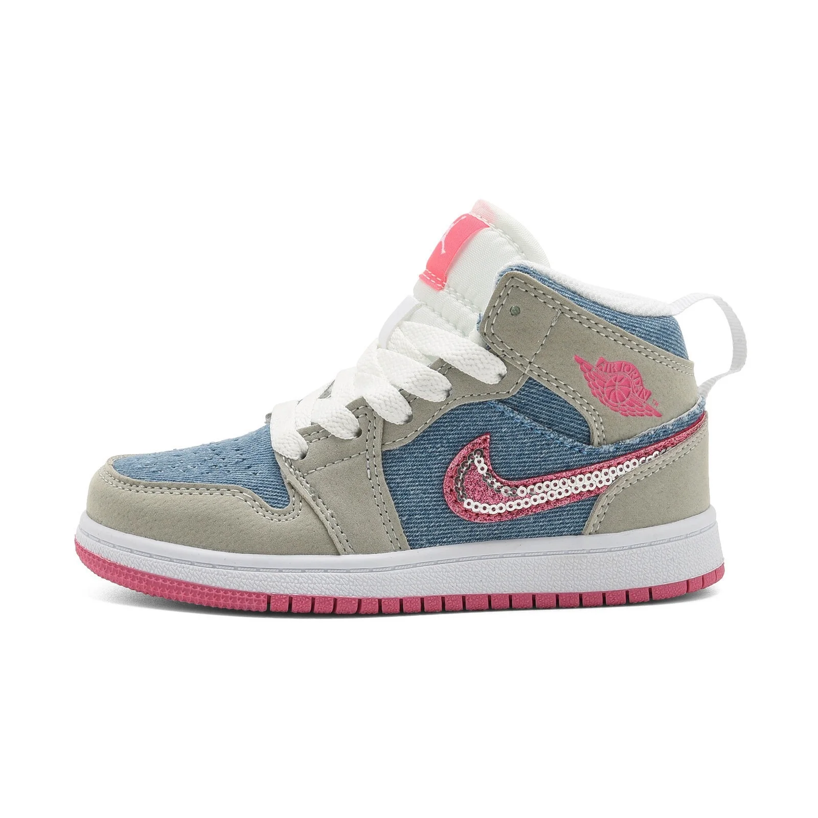 Jordan 1 Mid Denim sequin