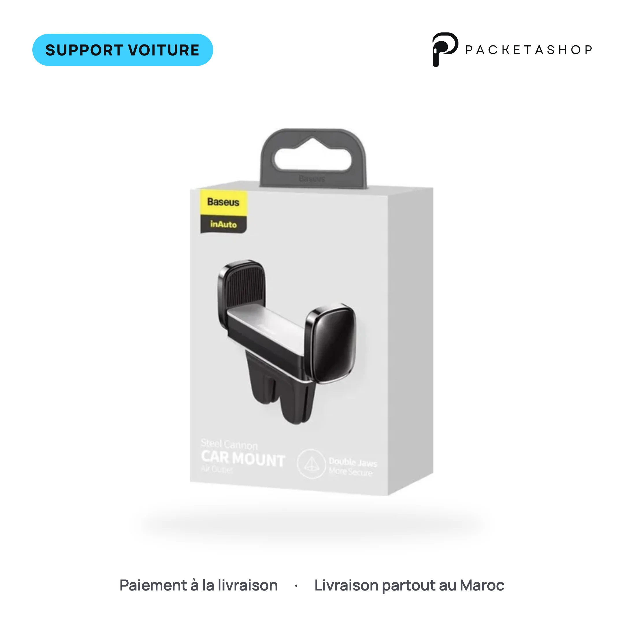 Baseus Support de téléphone pour voiture -argent -SUGP-0S