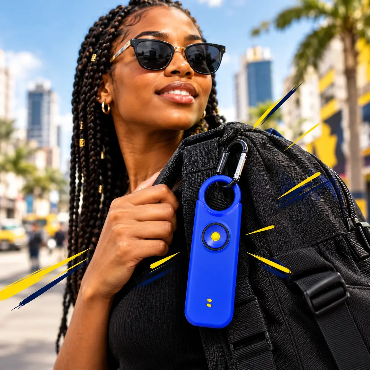 🌿 Alarme personnelle porte-clés de défense personnelle 135 dB, mini alarme de sécurité