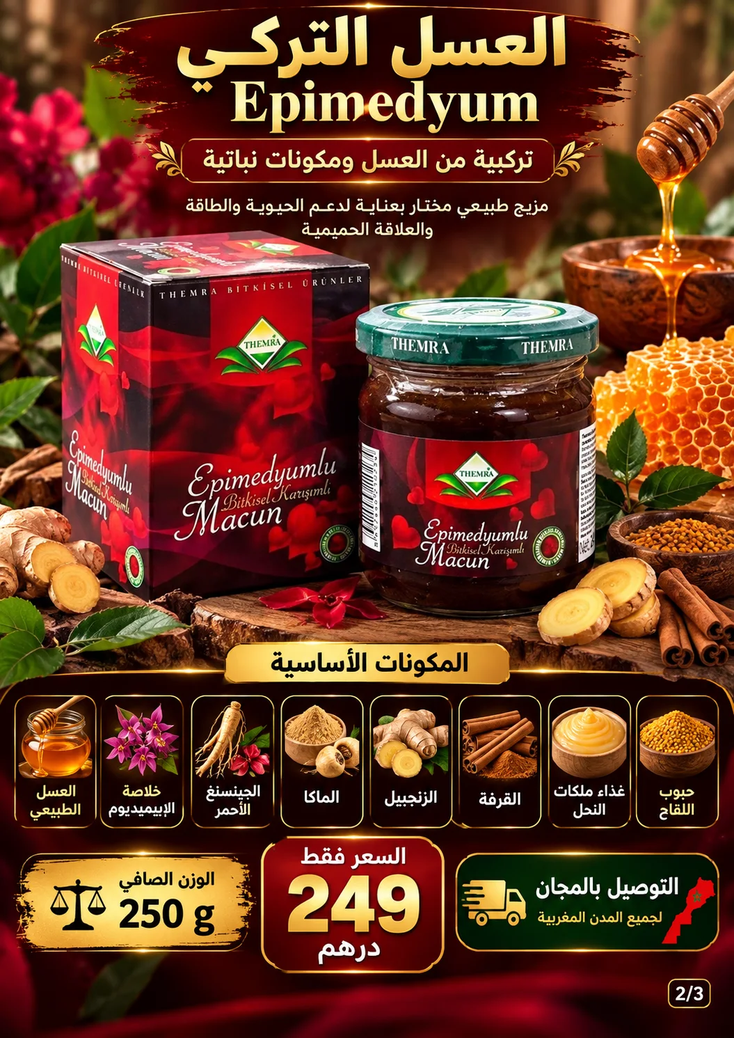.العسل التركي الأول لحياة زوجية سعيدة، عسل الابيميديوم التركي 240غ