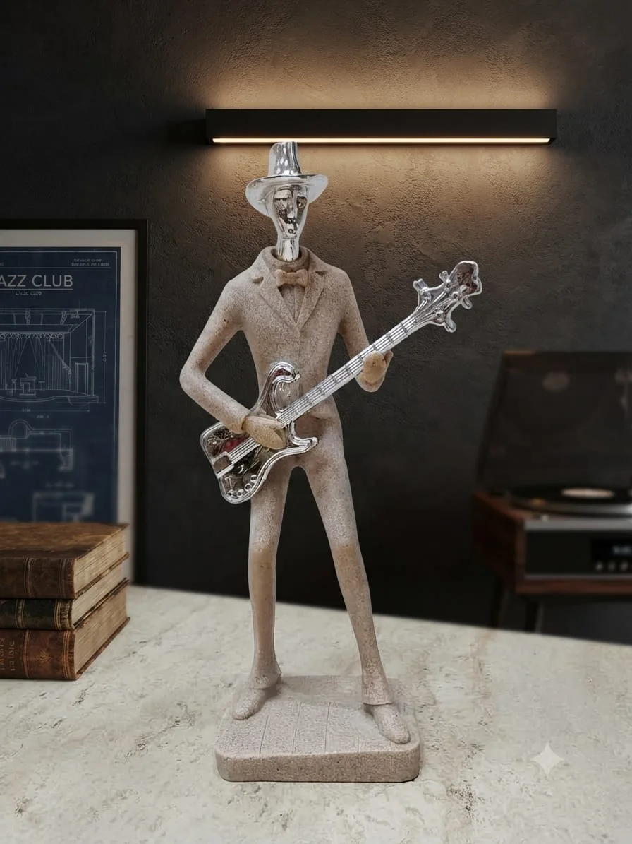 Statue Décorative de Musicien – Figurines Sculpturales Guitariste en Résine